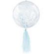 PVC Balloon with Confetti and Tassels Blue